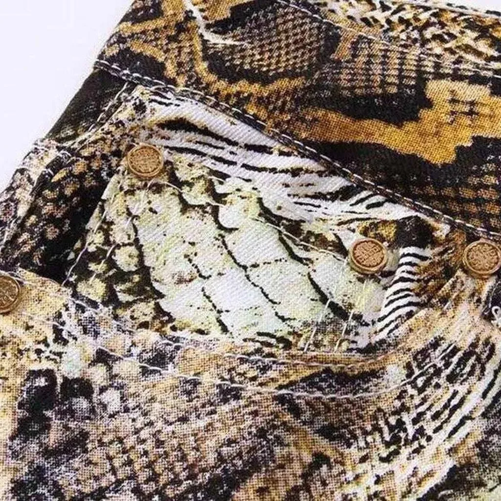 Snake style men's jeans