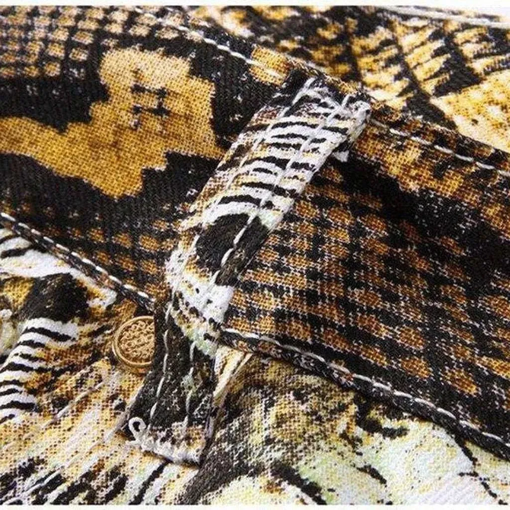Snake style men's jeans