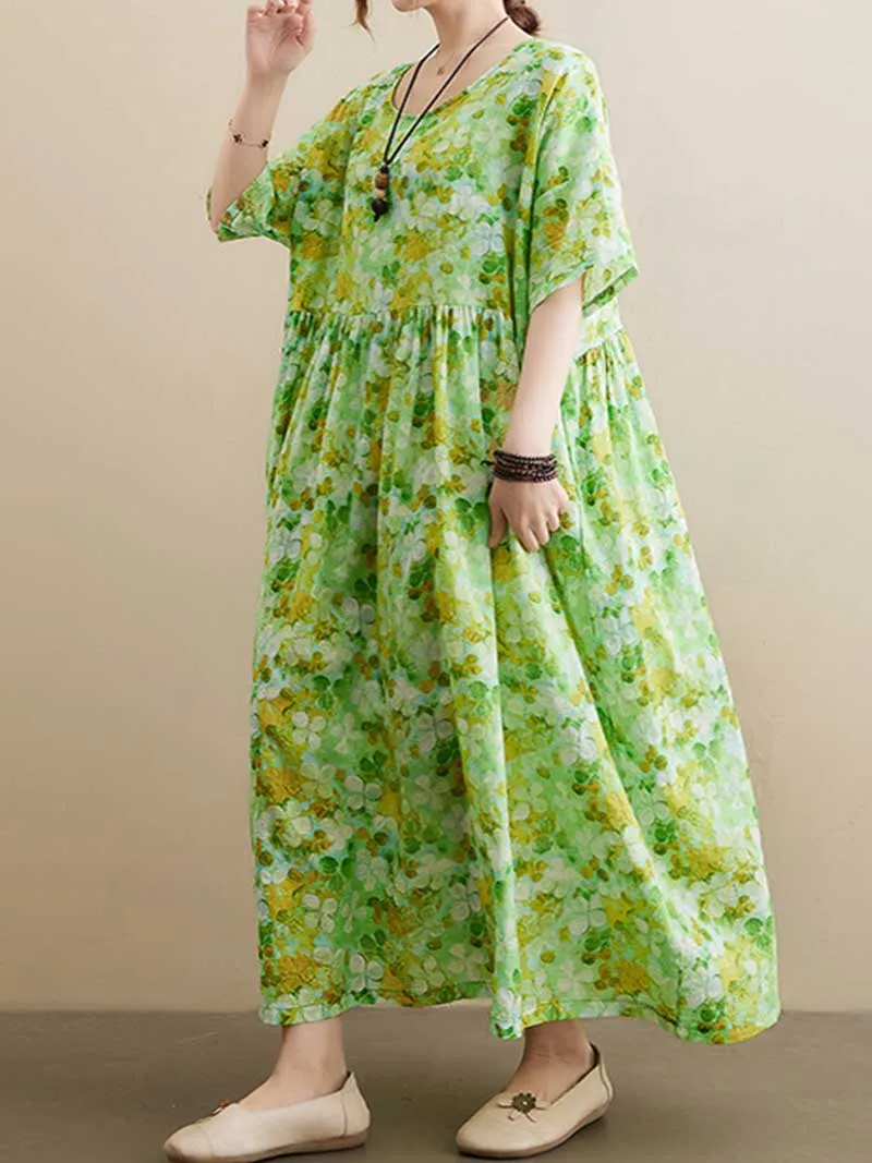 The Leader Floral Printed Smock Dress