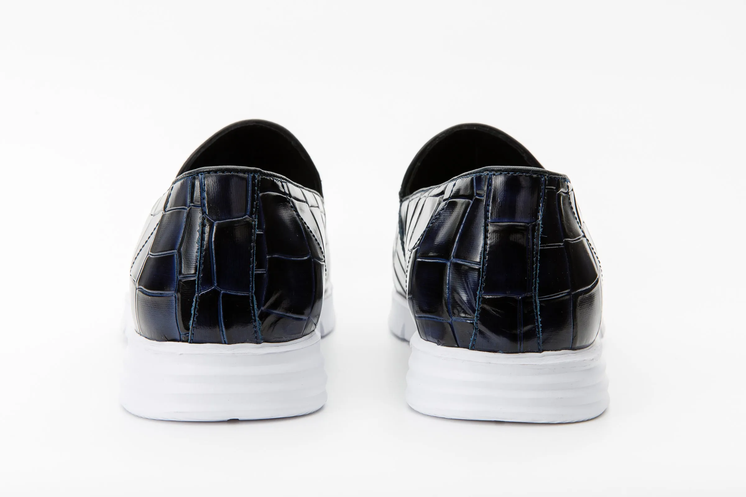 The Parga Navy Blue Leather Tassel Casual Loafer  Men Shoe