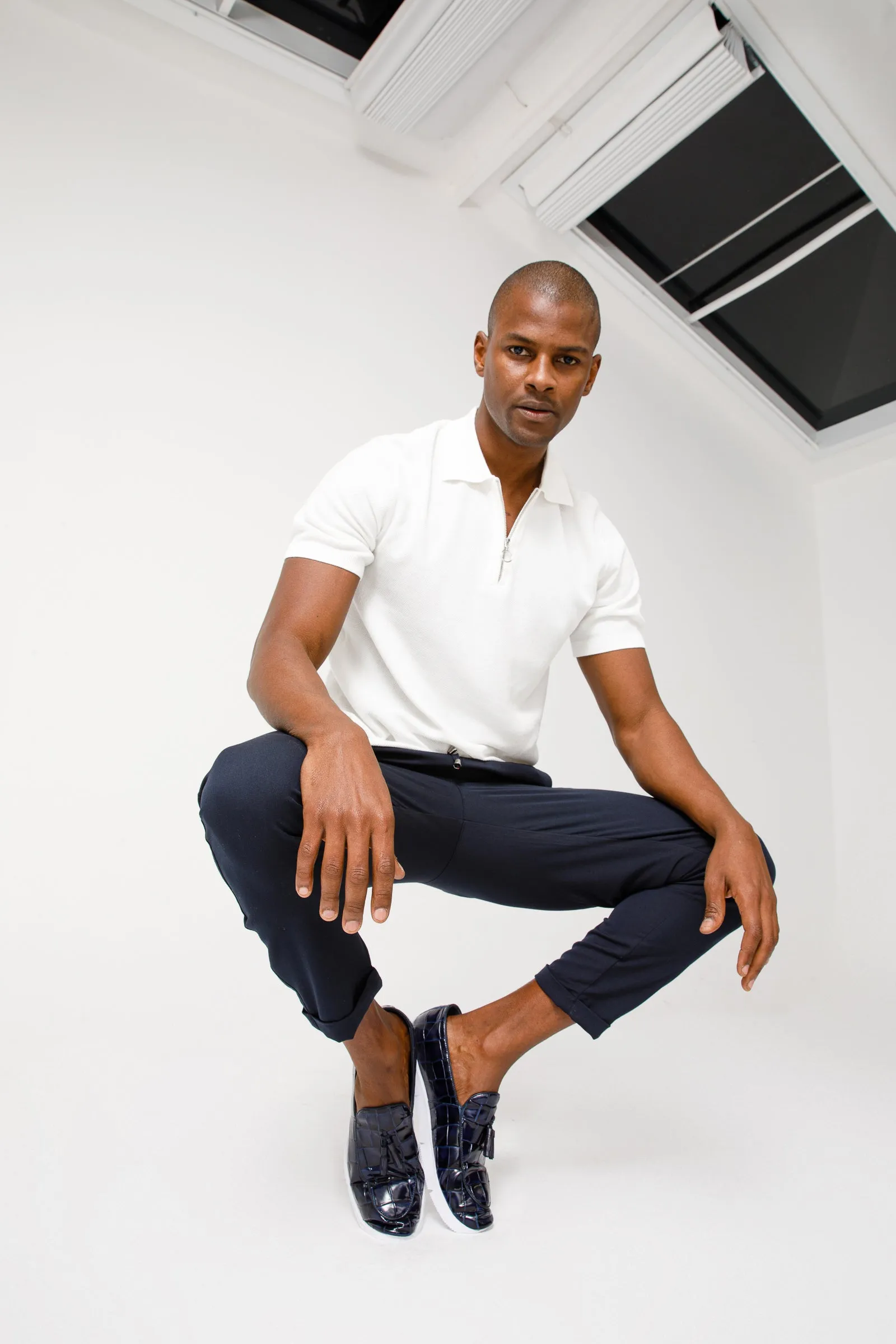 The Parga Navy Blue Leather Tassel Casual Loafer  Men Shoe