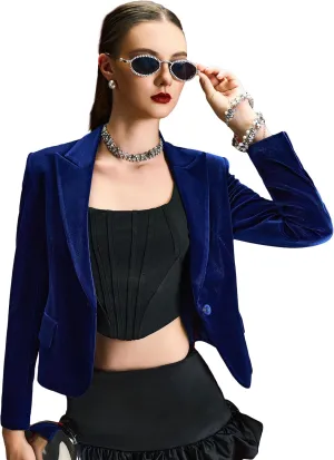 Trendy Velvet Blazer for Women  Slim Fit Long Sleeve Velvet Blazers for Women, Business Casual Outfits & Formal Wear