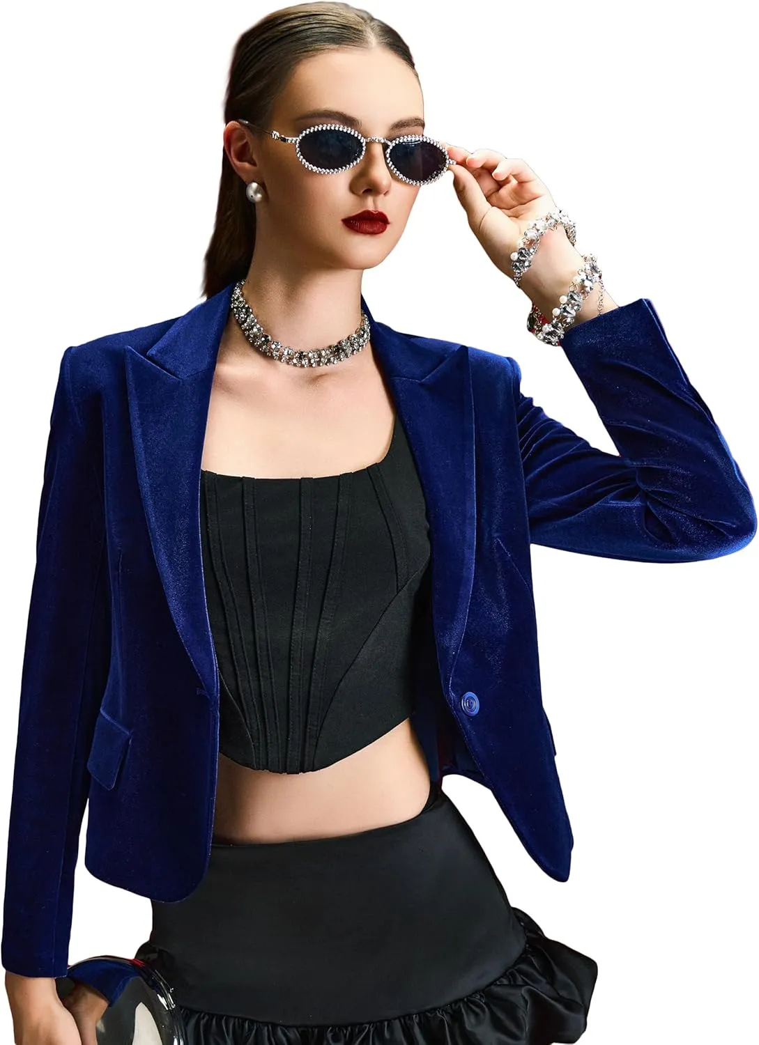 Trendy Velvet Blazer for Women  Slim Fit Long Sleeve Velvet Blazers for Women, Business Casual Outfits & Formal Wear
