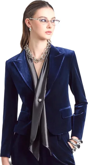 Trendy Velvet Blazer for Women  Slim Fit Long Sleeve Velvet Blazers for Women, Business Casual Outfits & Formal Wear