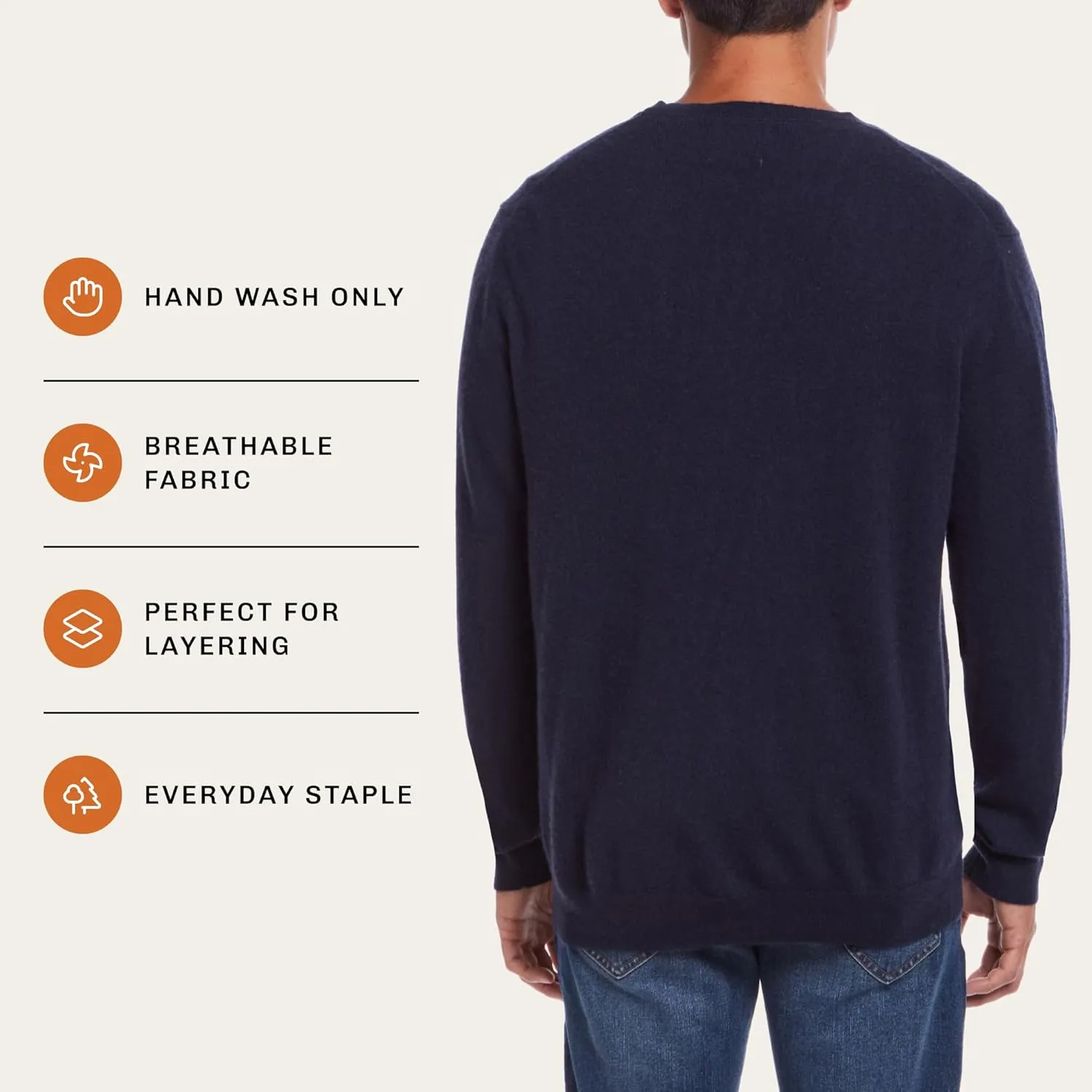 Weatherproof Vintage Men's 100% Cashmere Sweater  Ultra-Soft, Warm & Lightweight Pullover for All-Day Comfort (S-XXL)