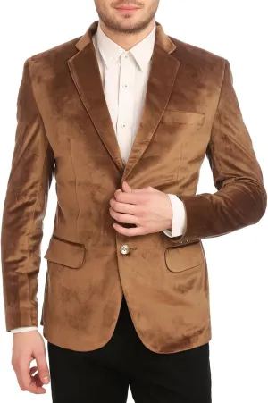 Wintage Men's Cotton Velvet Solid Party Blazer
