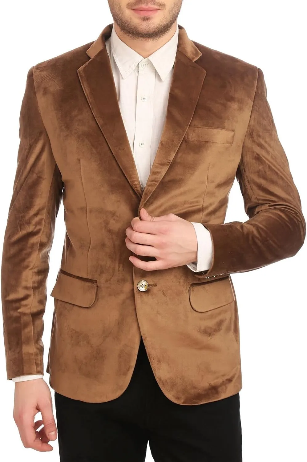 Wintage Men's Cotton Velvet Solid Party Blazer