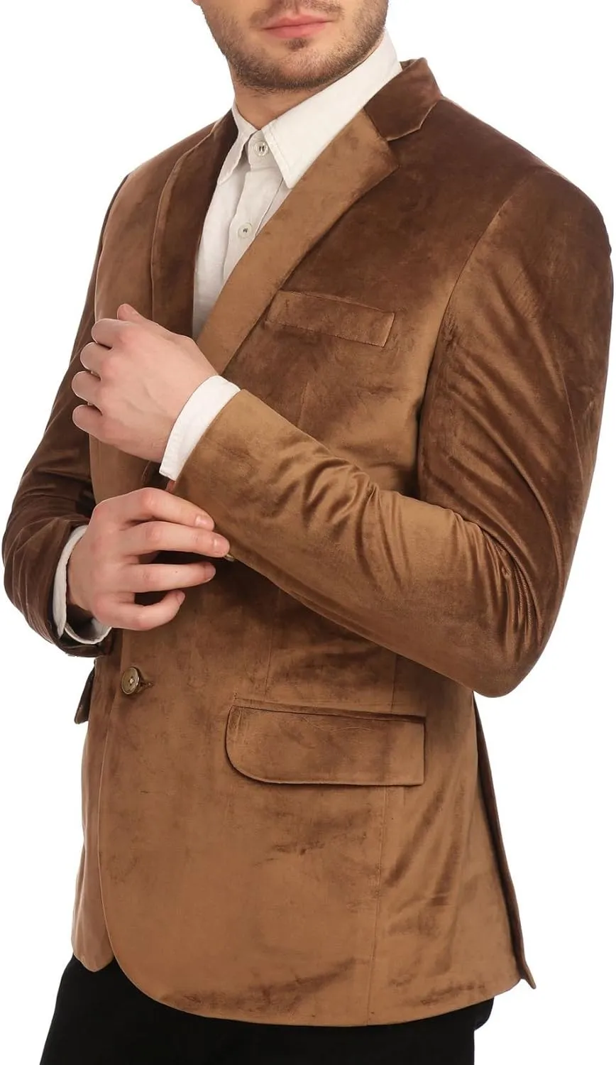 Wintage Men's Cotton Velvet Solid Party Blazer