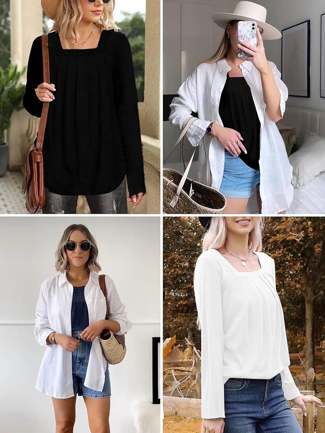 Womens Long Sleeve Shirts Loose Casual Tunic Tops to Wear with Leggings