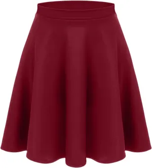 Women's Midi Skirt Flared Stretch Skirt for Women Reg & Plus Size. Casual A line, Basic Everyday Wear, Formal Office